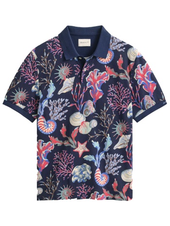 gant μπλουζα κμ 409 classic blue printed ss polo μπλε