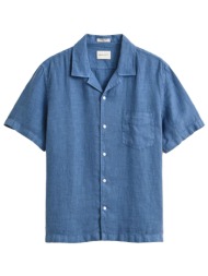 gant ποyκαμισο κμ 442 storm blue λινο κοντομανικο ραφ