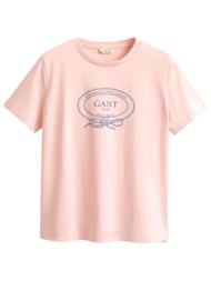 gant μπλουζα κμ 647 pale rose graphic t-shirt ροζ
