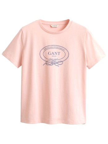gant μπλουζα κμ 647 pale rose graphic t-shirt ροζ