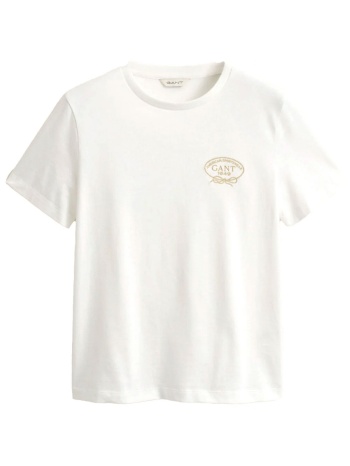 gant μπλουζα κμ 113 eggshell rope graphic t-shirt λευκο