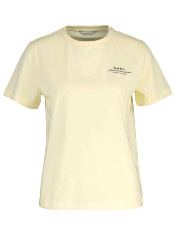 gant μπλουζα κμ 713 light yellow graphic t-shirt κιτρινο