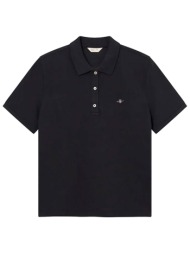 gant μπλουζα κμ 5 black pique polo μαυρο