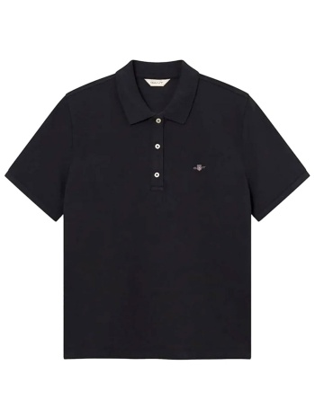 gant μπλουζα κμ 5 black pique polo μαυρο