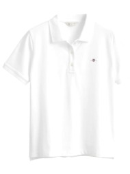 gant μπλουζα κμ 110 white pique polo λευκο