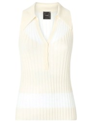 pinko αμανικο polo foschia sweater kρεμ
