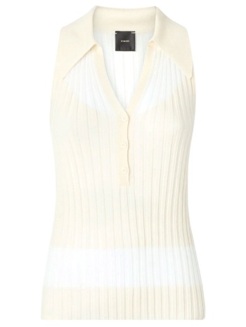 pinko αμανικο polo foschia sweater kρεμ