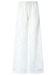 pinko παντελονι laurie trousers λευκο φλοραλ δαντελα