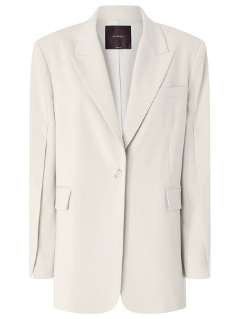 pinko σακακι grace jacket με κουμπια μπεζ- γκρι