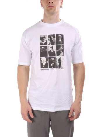 karl lagerfeld t-shirt crew neck logo λευκο