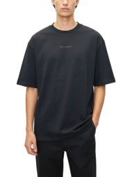 karl lagerfeld t-shirt crew neck logo μαυρο