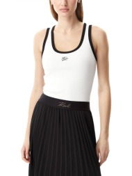 karl lagerfeld tank top autograph logo slim fit εκρου