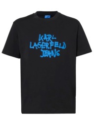 karl lagerfeld jeans t-shirt regular fit ss graffiti tee μαυρο