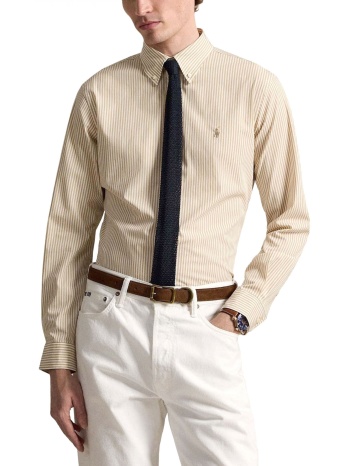 ralph lauren πουκαμισο ριγε button down custom fit stretch