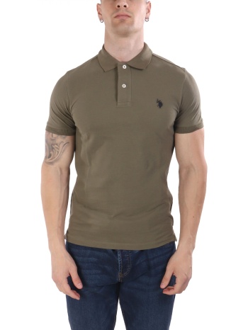 u.s.polo assn t-shirt crew neck logo bren χακι