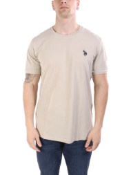u.s.polo assn t-shirt crew neck logo bren μπεζ