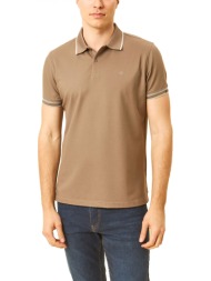 dors polo pique ribs stripes πουρο-καφε