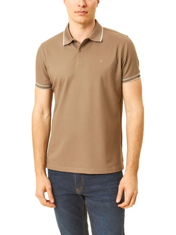 dors polo pique ribs stripes πουρο-καφε