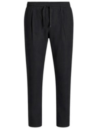 boss athleisure παντελονι chino tapered fit tr convert-pleat lo μαυρο