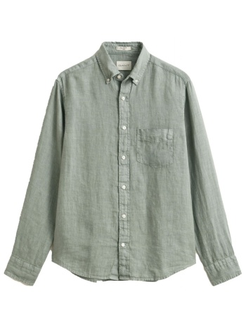 gant πουκαμισο λινο reg gmnt dyed shirt φυστικι