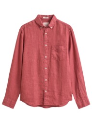 gant πουκαμισο λινο reg gmnt dyed shirt ροζ