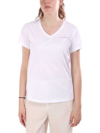 richmond x t-shirt trocie v-neck logo λευκο