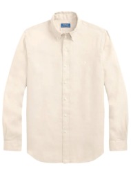 ralph lauren πουκαμισο button down custom fit λινο μπεζ