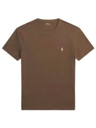 ralph lauren t-shirt custom slim fit logo καφε