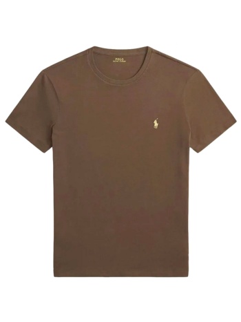 ralph lauren t-shirt custom slim fit logo καφε