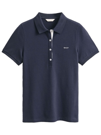 gant polo slim contrast pique μπλε