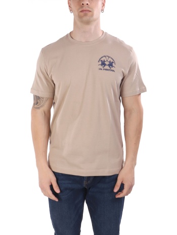 la martina t-shirt crew neck regular fit logo μπεζ σε προσφορά
