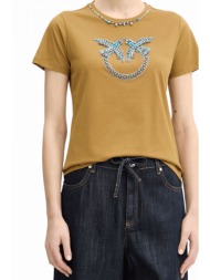 pinko μπλουζα fidenza t-shirt μουσταρδι