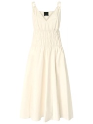 pinko φορεμα midi amie abito comfort popeline εκρου