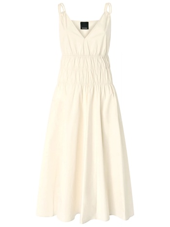 pinko φορεμα midi amie abito comfort popeline εκρου
