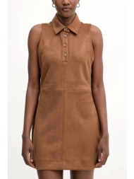 dkny φορεμα polo mini suede καφε