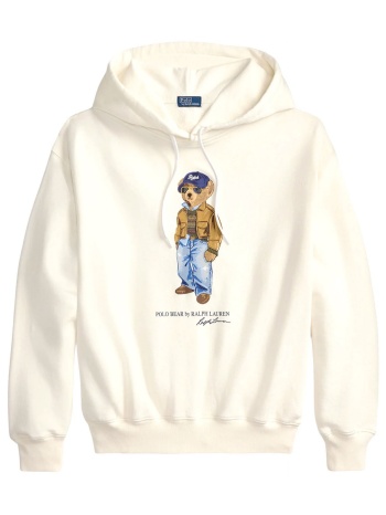 ralph lauren φουτερ hoodie classics logo bear εκρου