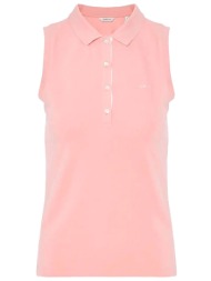 gant polo αμανικο pique contrast ροζ
