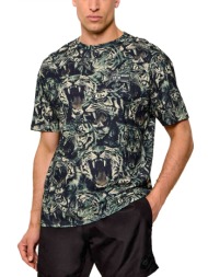 plein sport t-shirt allover tiger χακι