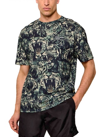 plein sport t-shirt allover tiger χακι