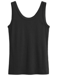 gant tank top slim fit ribbed μαυρο