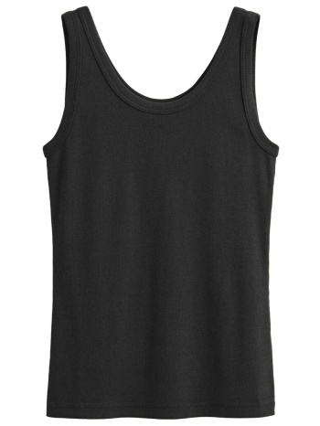 gant tank top slim fit ribbed μαυρο