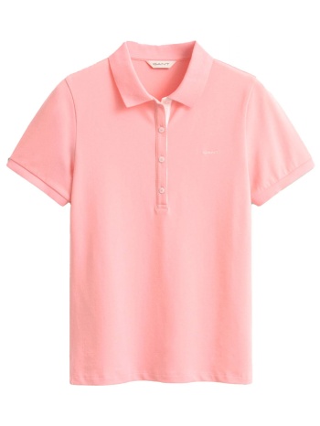 gant polo slim fit pique contrast ροζ