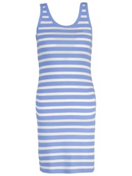 gant φορεμα mini ribbed ριγε λευκο σιελ
