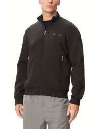 karl lagerfeld φουτερ fullzip μεταλλικο logo zip pockets μαυρο