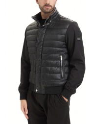 karl lagerfeld μπουφαν φουσκωτο logo sleeves logo zip pockets μαυρο