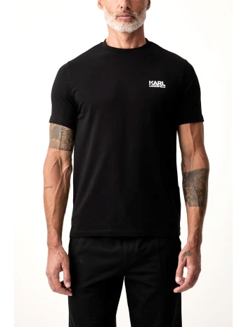 karl lagerfeld t-shirt crewneck logo μαυρο