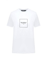 karl lagerfeld t-shirt crewneck logo 21 rue λευκο
