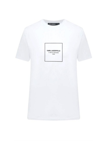 karl lagerfeld t-shirt crewneck logo 21 rue λευκο
