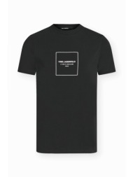 karl lagerfeld t-shirt crewneck logo 21 rue μαυρο