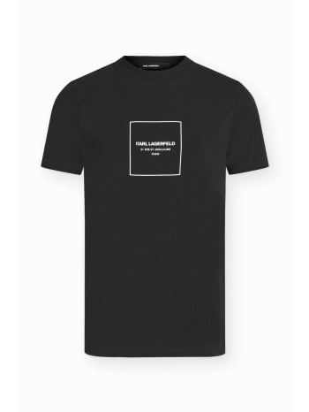 karl lagerfeld t-shirt crewneck logo 21 rue μαυρο
